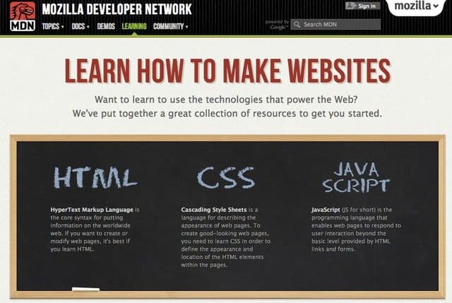 Học lập trình cùng Mozilla Developer Network