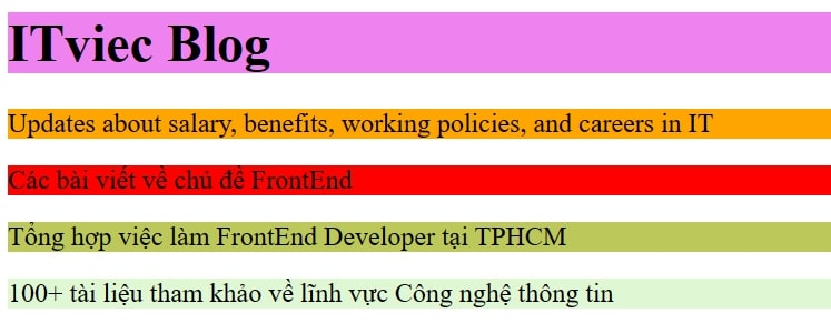 bảng màu html - màu nền chữ trong html - itviec blog